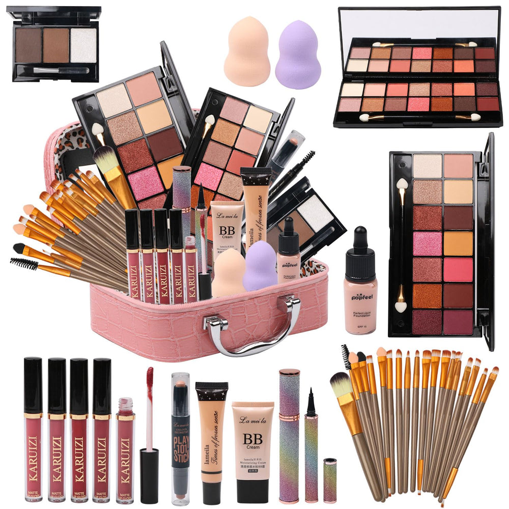 MTDXILTAI all-in-one makeup kit storage bag showing organized workspace for cosmetics