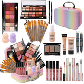 MTDXILTAI rainbow makeup case with brushes for organized on-the-go creativity.