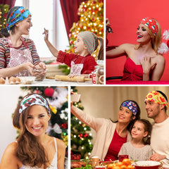 MTLEE Christmas stretchy headbands with snowflake pattern elevate outfits for celebrations.