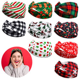 MTLEE Christmas twisted headbands pack with vibrant patterns for festive styling.