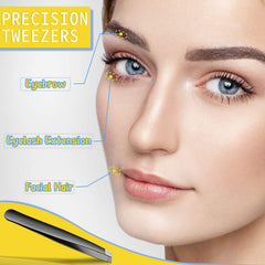 Mudder eyebrow tweezers angled design close-up for precise facial grooming