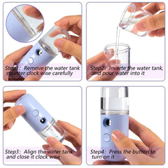 Mudder nano facial mister black front highlights discreet personal misting for makeup prep