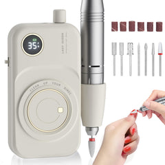 MUGLE portable nail drill front view for precise cordless use in salon or home