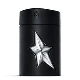 Mugler A*Men Fantasm bottle-front shows the sleek rubber flask for bold style