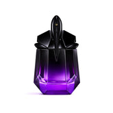 Mugler Alien Extraintense bottle close-up showing bold floral vanilla notes for evening wear