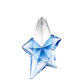 Mugler Angel EDP bottle front reveals ambery-woody profile with bergamot opening for effortless daily elegance.
