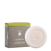 MÜHLE Aloe Vera Shaving Soap 65g packaging shows premium craftsmanship and sustainability.