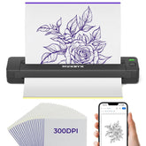 MUNBYN tattoo stencil printer ITP06 on desk showing precise stencil output for studio use