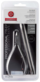 Mundial cuticle nipper close-up showing precise trimming and rust-resistant stainless steel