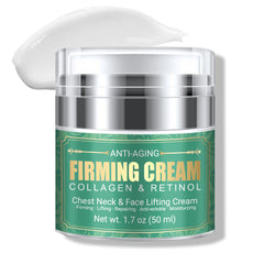 MUOCOBU neck cream jar closeup for firming neck skin.