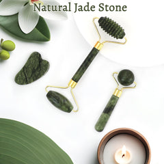 MUOUAKATE gua-sha tool close-up highlighting facial contouring and cooling relief