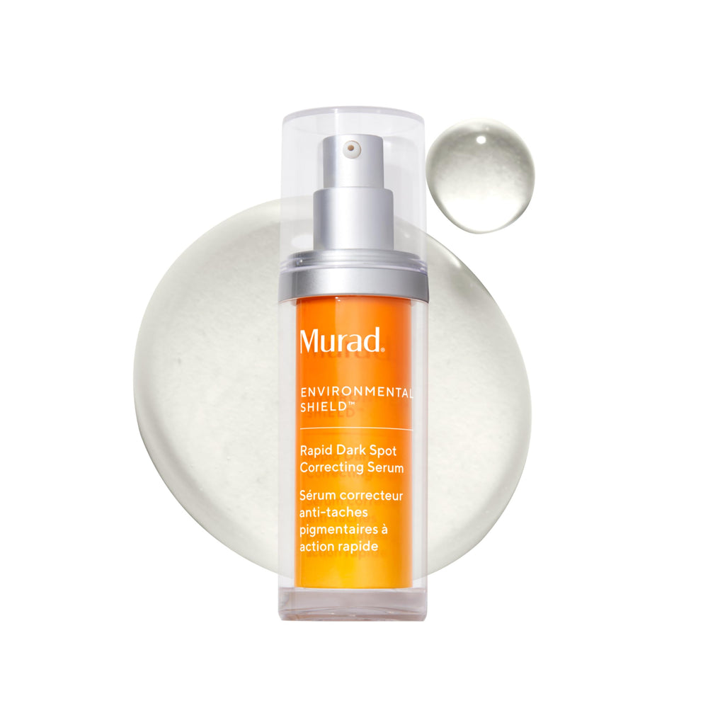 Murad Rapid Dark Spot Serum bottle demonstrates the advanced formula for brighter, more even skin.