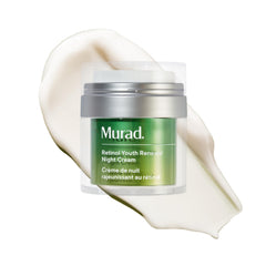 Murad Retinol Youth Renewal Night Cream jar closeup shows rich hydration for smoother skin
