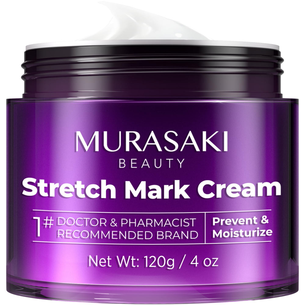 Murasaki Beauty stretch mark cream pump bottle for daily pregnancy hydration