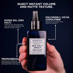 Murdock London Sea Salt Spray used in barbershops for reliable texture and everyday style