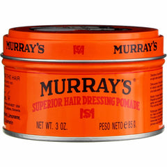 Murray's pomade packaging closeup highlights clean, acid-free formula.