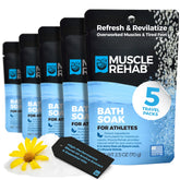 Muscle Rehab travel Epsom packet with Arnica for on-the-go relief