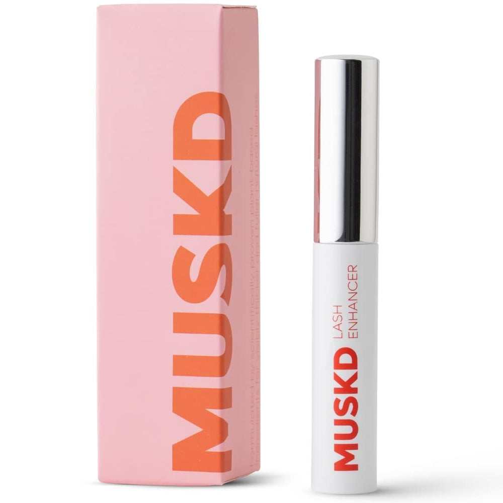 MUSKD Eyelash Growth Serum bottle with fine-tip wand for precise lash nourishment.