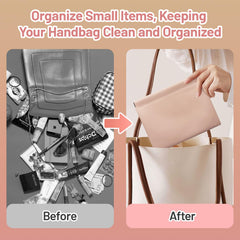Muswelf purse organizer khaki set shows tidy, space-saving storage for travel