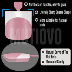 MUTIOVO longer tips fit varied toe shapes and lengths for customization.