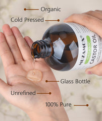 MUZAMOX castor oil pack wrap application demonstrating topical routine option.