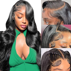 MUZOJET HD body wave lace front wig with natural parting for everyday versatility