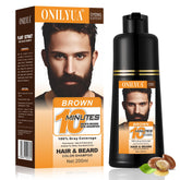 Mxvbaty mens beard dye shampoo bottle being poured for even color