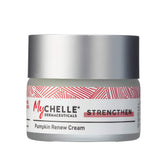 MyChelle Pumpkin Renew Cream bottle demonstrates a lightweight daily moisturizer for all skin types.