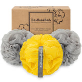 myHomeBody loofah large 70g sponge offers generous size for easy lather and exfoliation.
