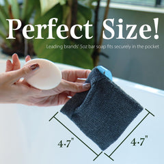 myHomeBody soap-pocket-squares body-scrubber in action for exfoliation