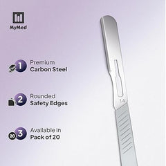 MyMed dermaplane razor ergonomic handle for comfortable secure grip during use.