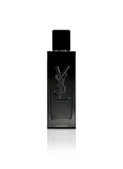 Myslf refillable packaging closeup by Yves Saint Laurent signals sustainable design.