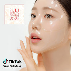 NACIFIC Rice Pepta Collagen mask four-set being unfolded to reveal hydrogel sheets