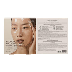 NACIFIC Rice Pepta Collagen mask face-application close-up showing smooth hydrogel