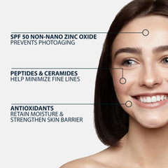 NAELI SPF50 tinted moisturizer swirl shows natural coverage without white cast.