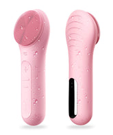 Nagacoola CLIE facial cleansing brush pink handle with soft silicone bristles for gentle cleansing.