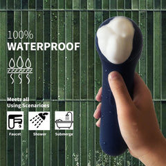 NågaCoola waterproof shower use illustrates safe cleansing in the shower or sink.