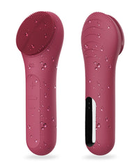 NågraCoola Face Scrubber berry-cleanse shows ultra-soft silicone bristles for gentle cleansing