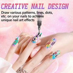 DIY nail art with pens on nails