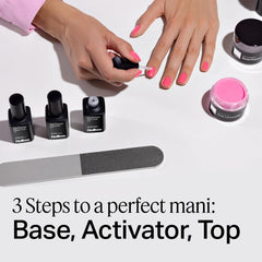 Nailboo build powder dip in action for depth and coverage.