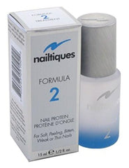 Nailtiques Formula 2 fast-drying finish visible on dry nails after application.