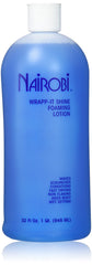 Nairobi Wrapp-It Shine foaming lotion bottle for hair protection.