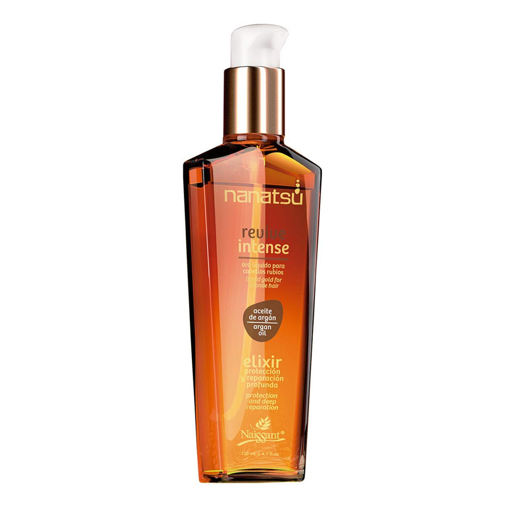 Naissant Elixir Argan Oil bottle closeup for nourishing hair