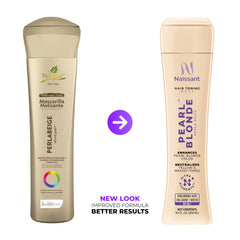 Naissant applying mask evenly on hair for balanced toning