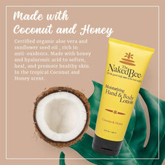 The Naked Bee Coconut & Honey lotion swatch showing creamy texture