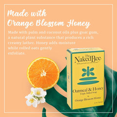 The Naked Bee Oatmeal & Honey soap lather closeup reveals rich moisturizing foam