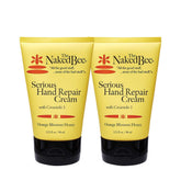 The Naked Bee Orange Blossom Honey ceramide3 hand cream tube-front shows smooth, hydrated hands.