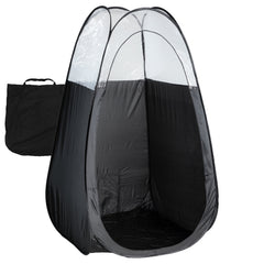 Naked Sun Black Spray Tan Tent open top view enhances light for even color