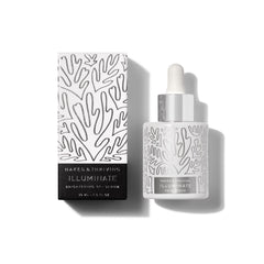 Naked & Thriving Illuminate BC+ bottle demonstrates hydrating, radiant skin