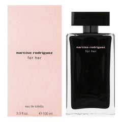 Narciso Rodriguez For Her EDT bottle close-up showcasing versatile daytime wear.